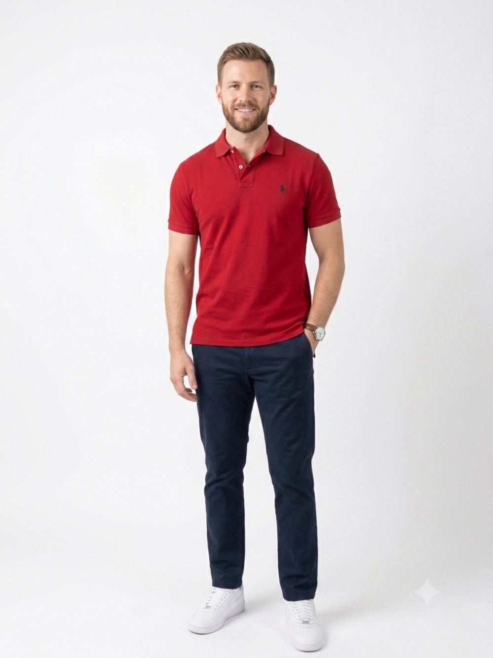 Polo Ralph Lauren Pima Stretch Mesh Men’s Polo Shirt Red Size Large Preppy - Picture 7 of 9